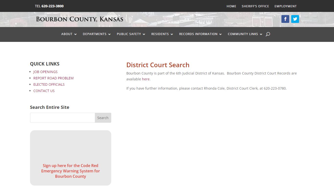 District Court Search - Bourbon County Kansas